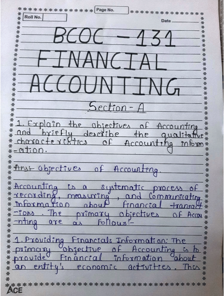 IGNOU BA Handwritten Assignments