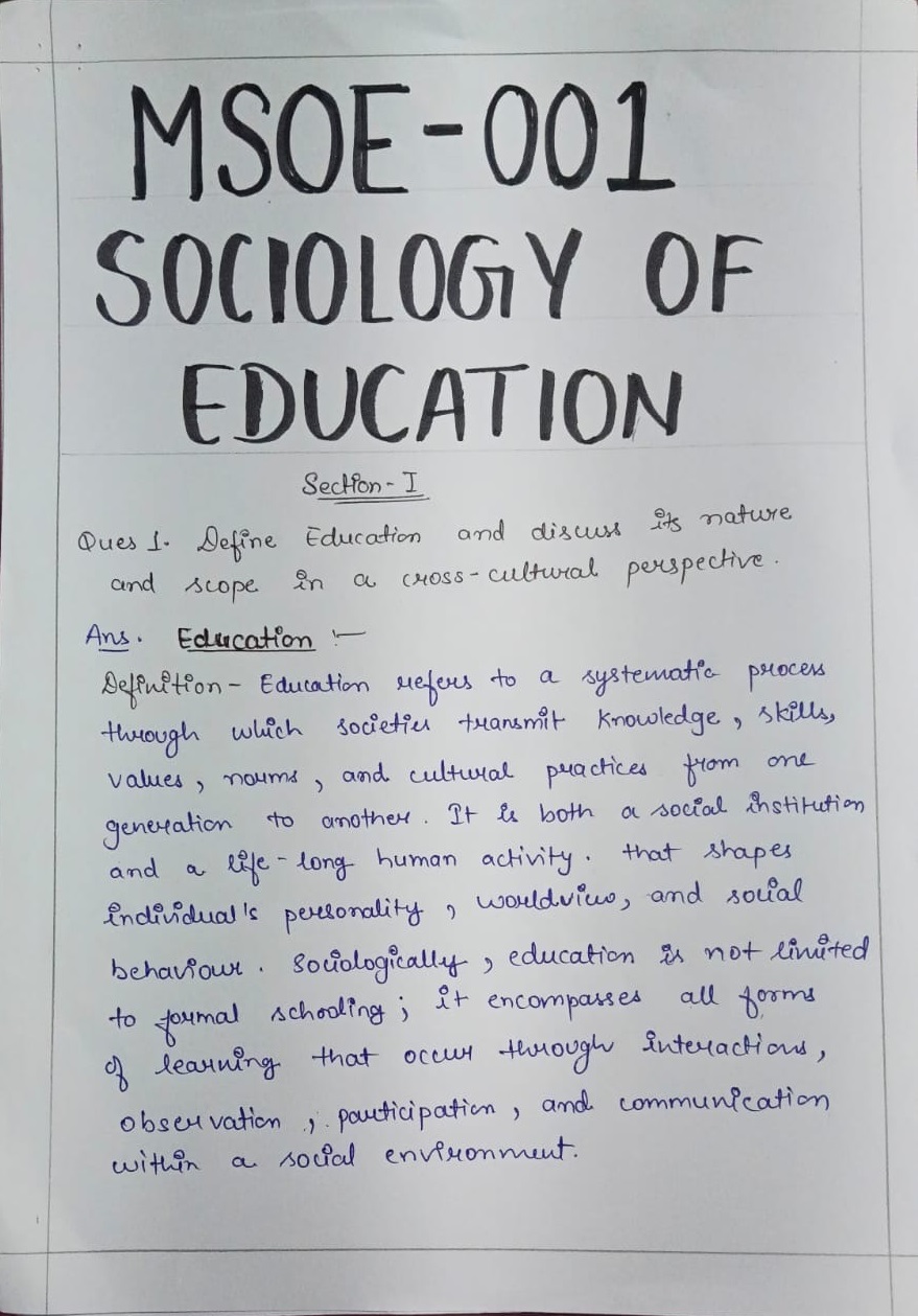 IGNOU handwritten assignment Hard Copy in English Medium – Best Handwriting for June/Dec 2026