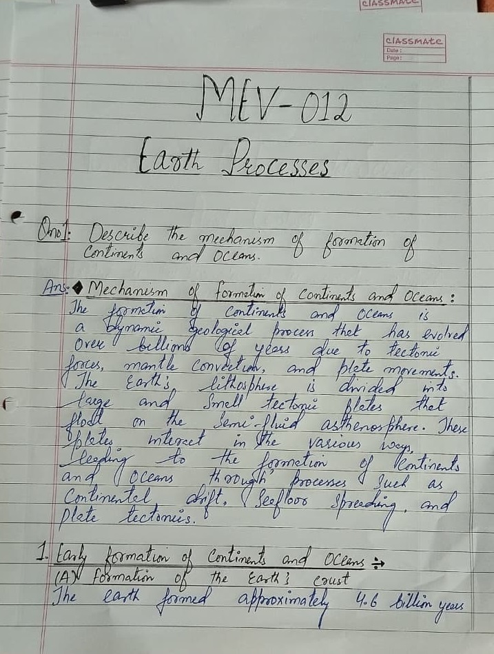 Trusted IGNOU Handwritten Assignment First Page