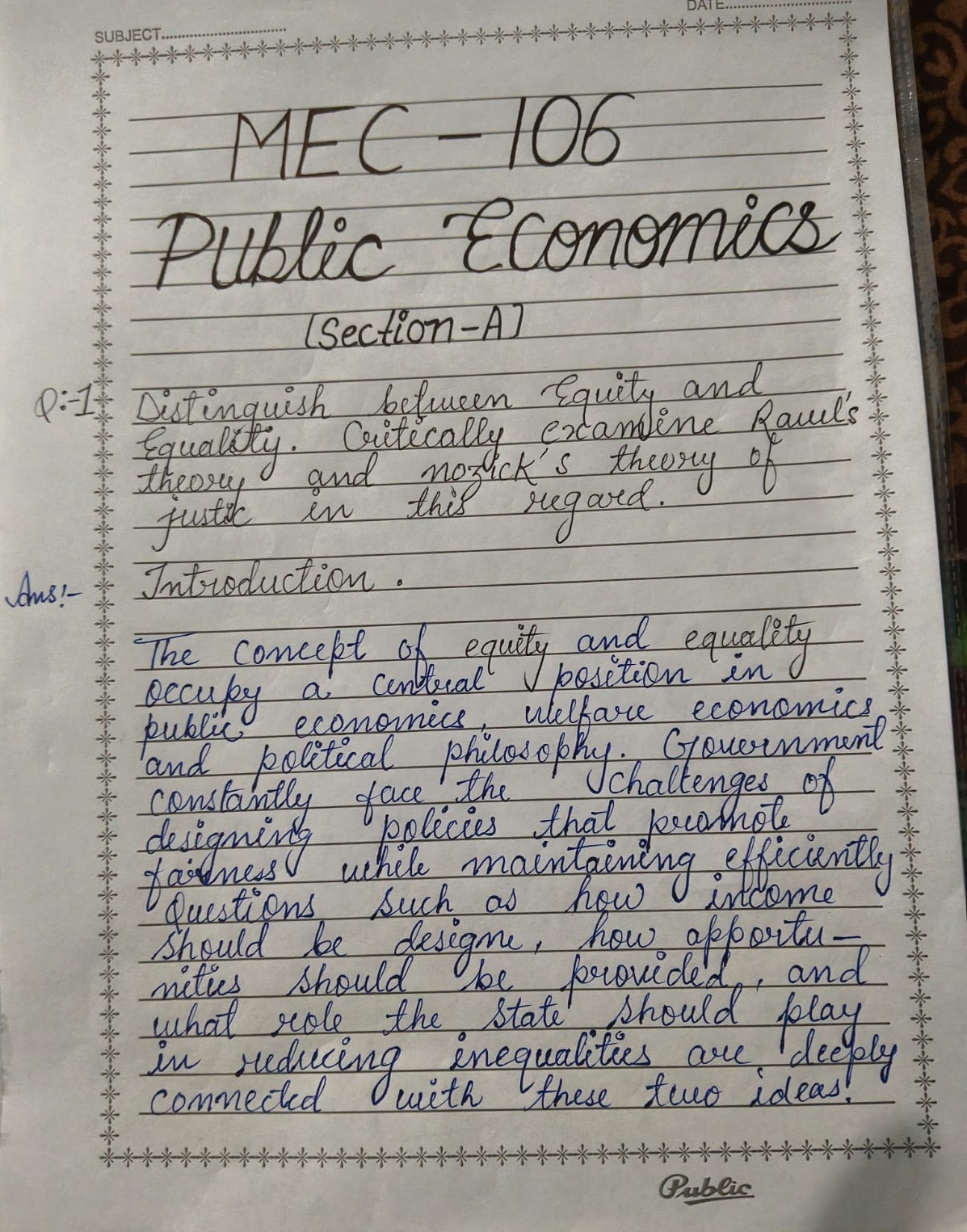 Trusted IGNOU Handwritten Assignment Sample