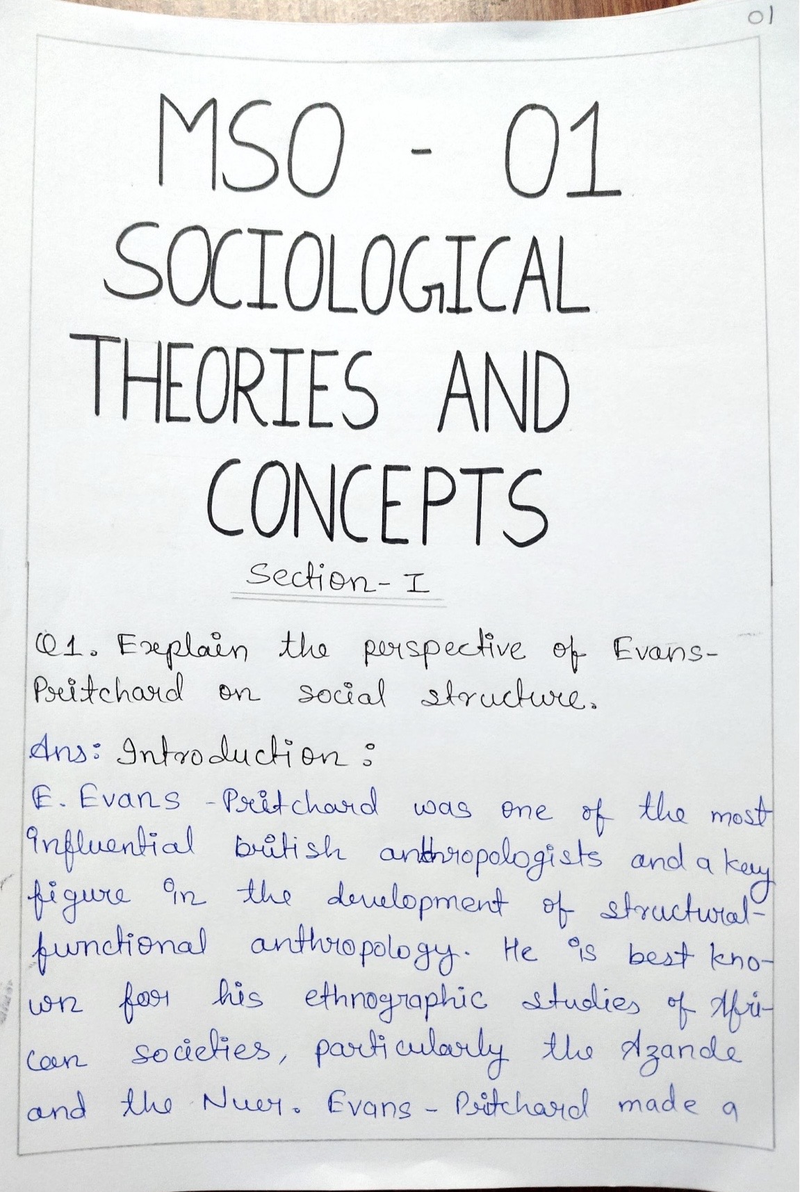 Trusted IGNOU Handwritten Front Page Sample